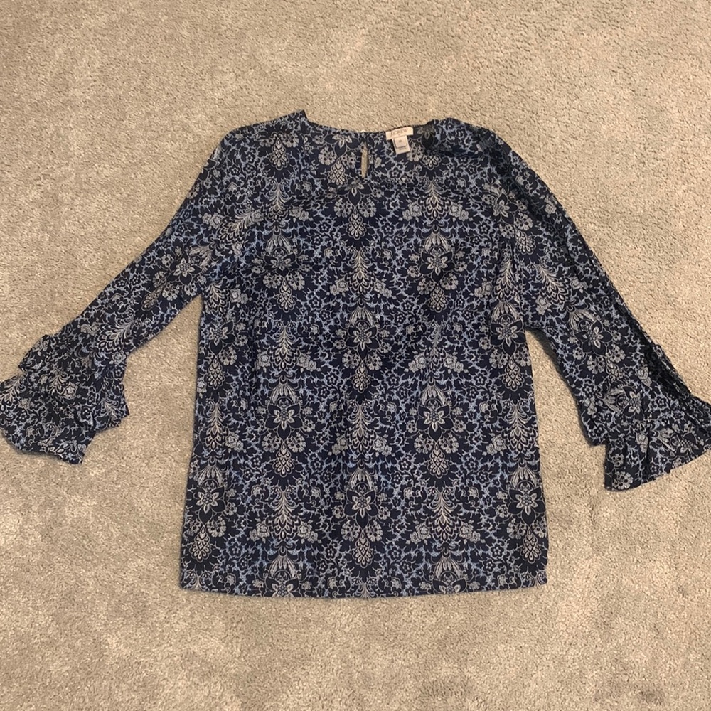 J Crew Patterned Blouse - image 1